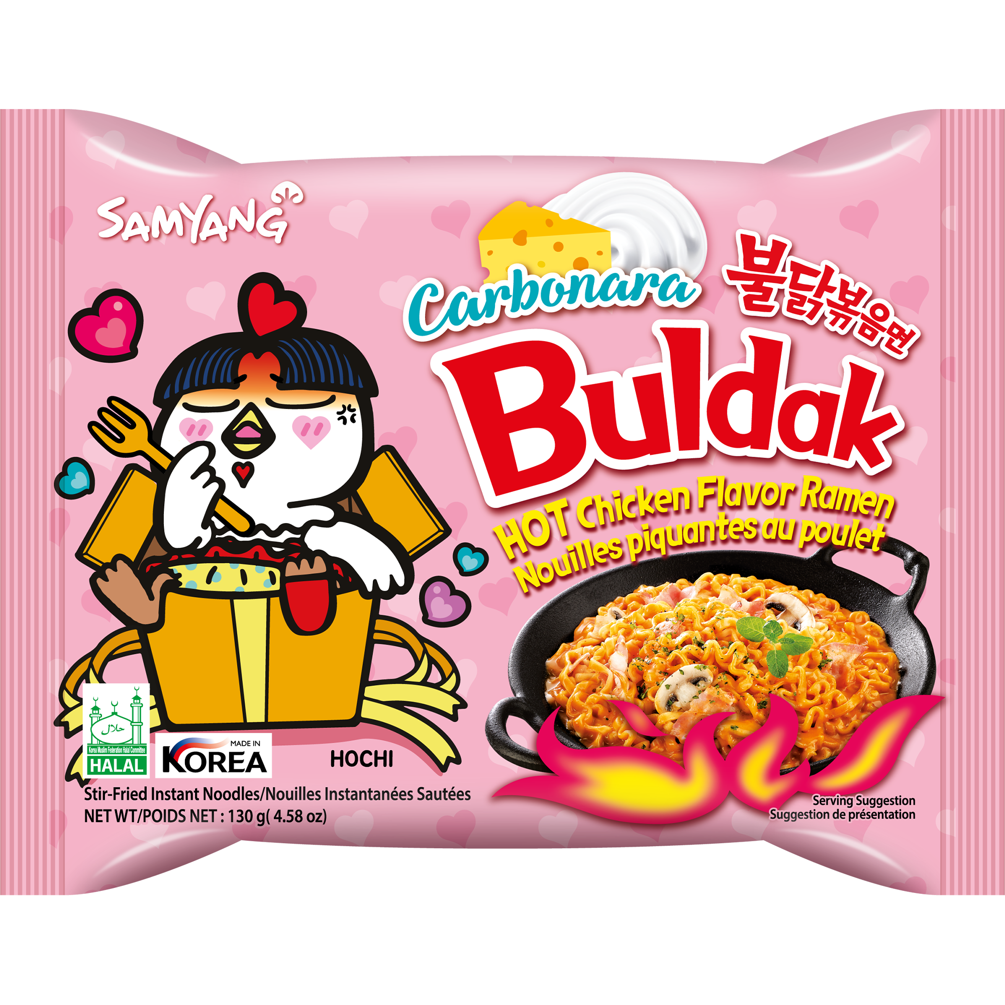 Mì khô gà cay Carbonara Buldak